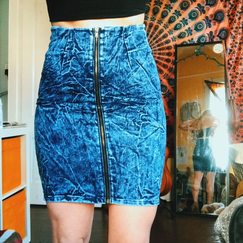 Acid Washed Denim Skirt
